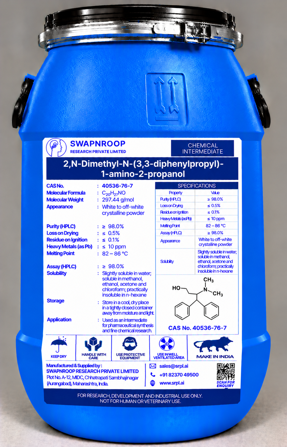 2,N-Dimethyl-N-(3,3-diphenylpropyl)-1-amino-2-propanol