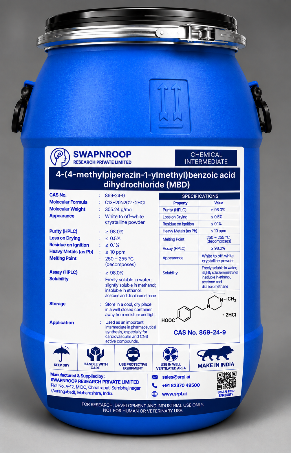 4-(4-methylpiperazin-1-ylmethyl)benzoic acid dihydrochloride (MBD)