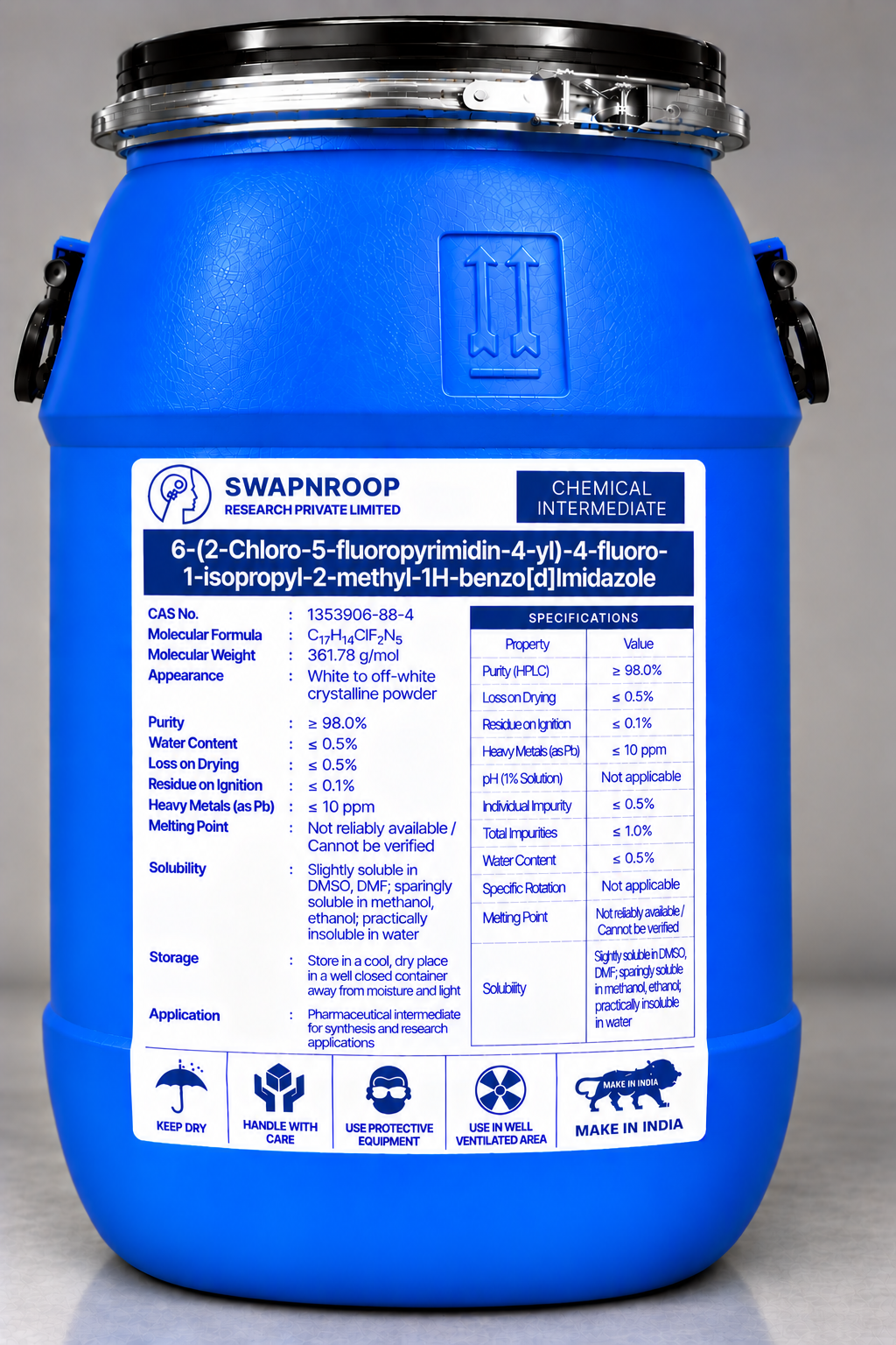 6-(2-Chloro-5-fluoropyrimidin-4-yl)-4-fluoro-1-isopropyl-2-methyl-1H-benzo[d]Imidazole