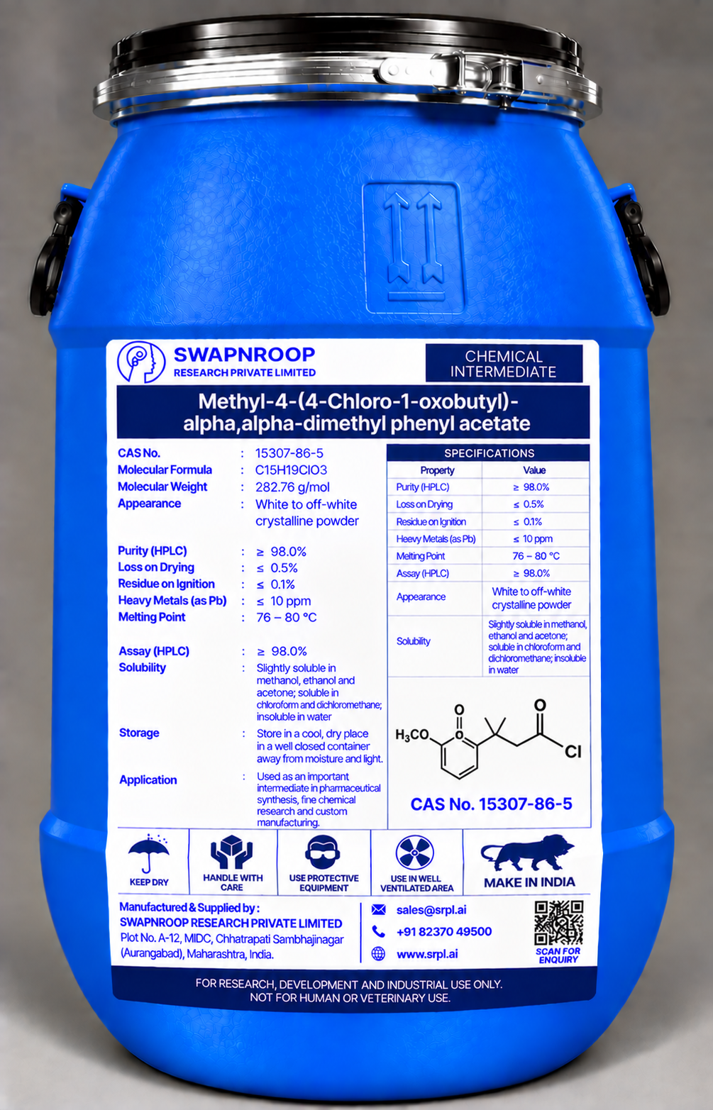 Methyl-4-(4-Chloro-1-oxobutyl)-alpha,alpha-dimethyl phenyl acetate