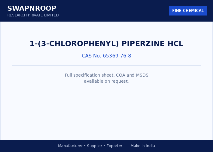 1-(3-Chlorophenyl) Piperzine HCl