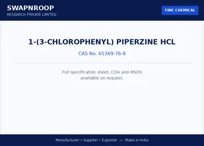 1-(3-Chlorophenyl) Piperzine HCl (CAS 65369-76-8) - manufacturer, supplier & exporter India - SRPL