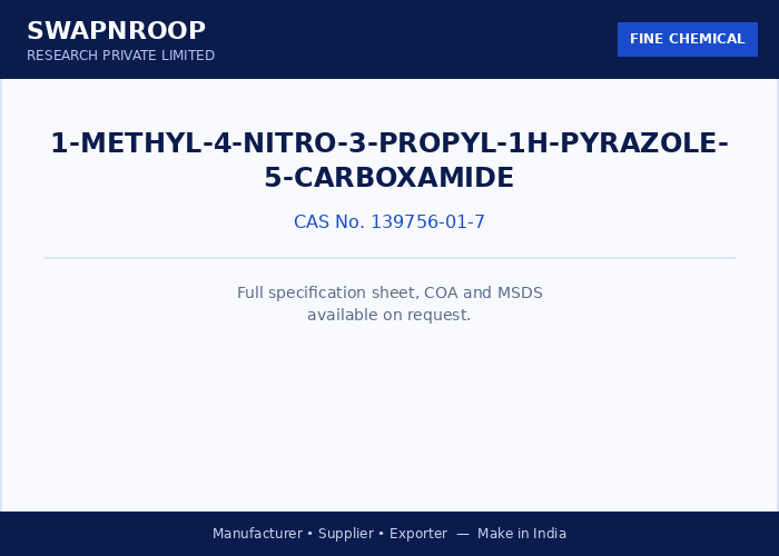 1-methyl-4-nitro-3-propyl-1H-pyrazole-5-carboxamide