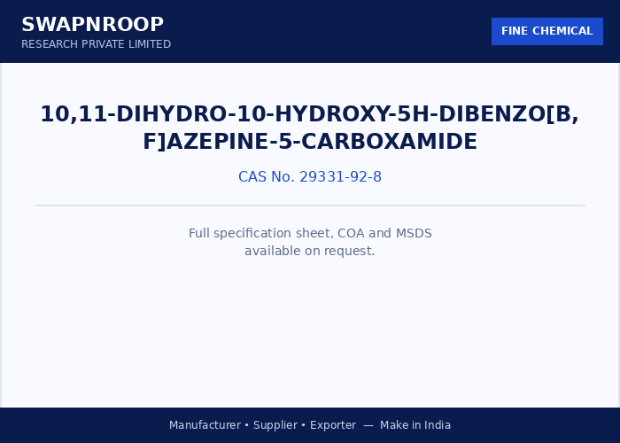 10,11-Dihydro-10-hydroxy-5H-dibenzo[b,f]azepine-5-carboxamide