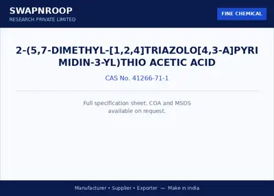 2-(5,7-Dimethyl-[1,2,4]triazolo[4,3-a]pyrimidin-3-yl)thio acetic acid (CAS 41266-71-1) - manufacturer, supplier & exporter India - SRPL