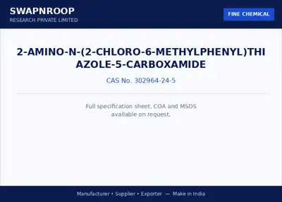 2-Amino-N-(2-chloro-6-methylphenyl)thiazole-5-carboxamide (CAS 302964-24-5) - manufacturer, supplier & exporter India - SRPL