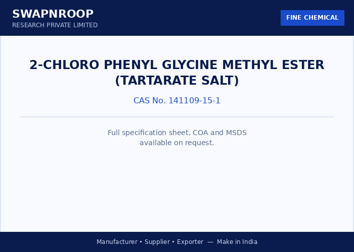 2-chloro phenyl glycine methyl ester (Tartarate salt)