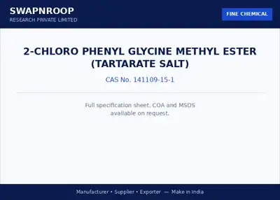 2-chloro phenyl glycine methyl ester (Tartarate salt) CAS 141109-15-1 - SRPL