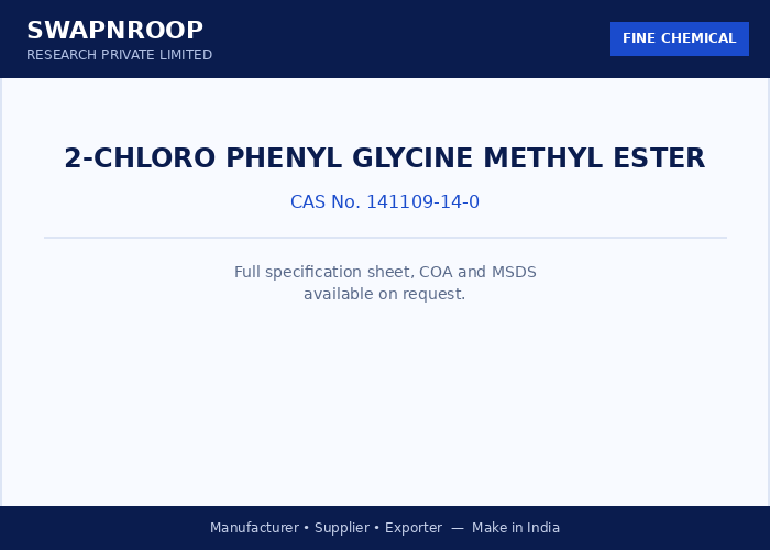 2-chloro phenyl glycine methyl ester