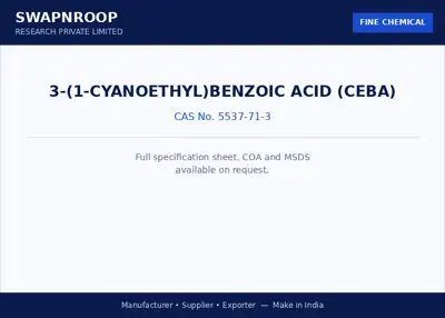 3-(1-Cyanoethyl)benzoic acid (CEBA) (CAS 5537-71-3) - manufacturer, supplier & exporter India - SRPL