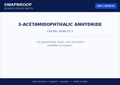 3-Acetamidophthalic anhydride (CAS 6296-53-3) - manufacturer, supplier & exporter India - SRPL