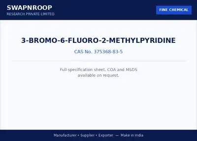 3-Bromo-6-fluoro-2-methylpyridine CAS 375368-83-5 - SRPL