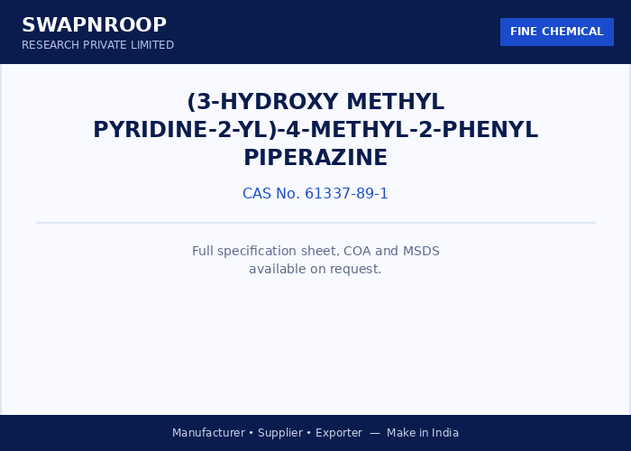 (3-Hydroxy Methyl pyridine-2-Yl)-4-Methyl-2-Phenyl piperazine
