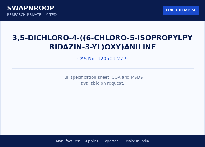 3,5-dichloro-4-((6-chloro-5-isopropylpyridazin-3-yl)oxy)aniline