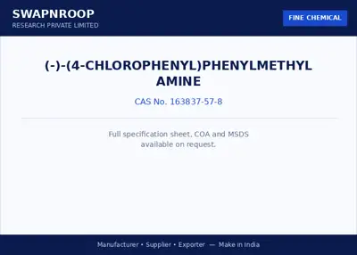 (-)-(4-Chlorophenyl)phenylmethyl amine (CAS 163837-57-8) - manufacturer, supplier & exporter India - SRPL
