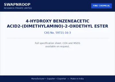 4-Hydroxy Benzeneacetic Acid2-(Dimethylamino)-2-oxoethyl Ester CAS 59721-16-3 - SRPL