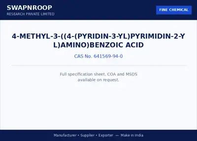 4-methyl-3-((4-(pyridin-3-yl)pyrimidin-2-yl)amino)benzoic acid (CAS 641569-94-0) - manufacturer, supplier & exporter India - SRPL