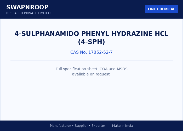 4-sulphanamido phenyl hydrazine HCL (4-SPH)
