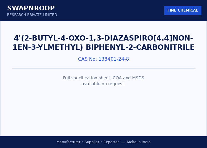 4'(2-BUTYL-4-OXO-1,3-DIAZASPIRO[4.4]NON-1EN-3-YLMETHYL) BIPHENYL-2-CARBONITRILE