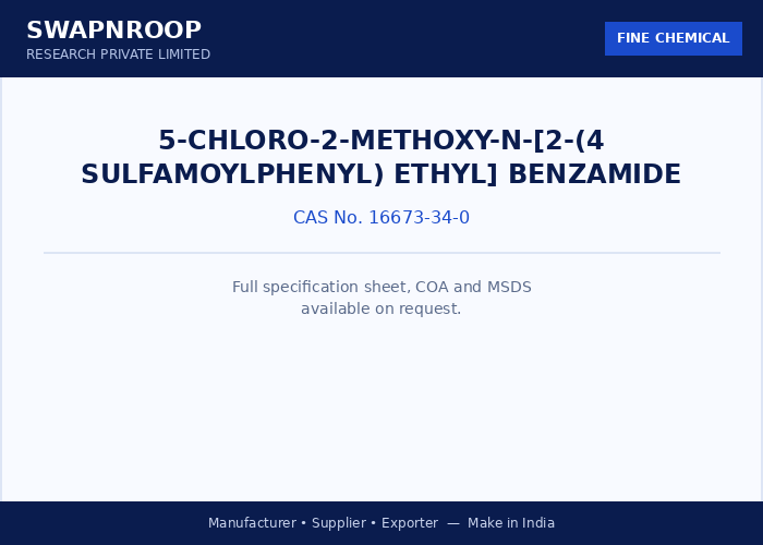 5-Chloro-2-methoxy-n-[2-(4 sulfamoylphenyl) Ethyl] benzamide