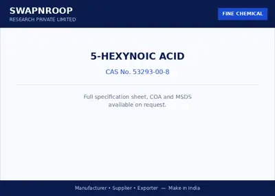 5-Hexynoic acid (CAS 53293-00-8) - manufacturer, supplier & exporter India - SRPL