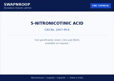 5-Nitronicotinic acid (CAS 2047-49-6) - manufacturer, supplier & exporter India - SRPL