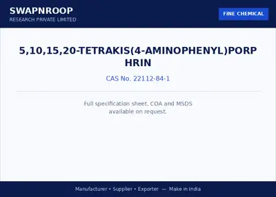 5,10,15,20-Tetrakis(4-aminophenyl)porphrin (CAS 22112-84-1) - manufacturer, supplier & exporter India - SRPL
