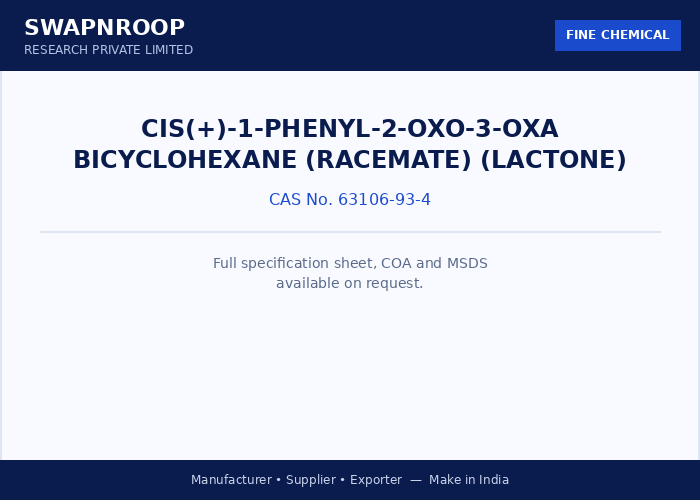 Cis(+)-1-phenyl-2-oxo-3-oxa bicyclohexane (Racemate) (LACTONE)