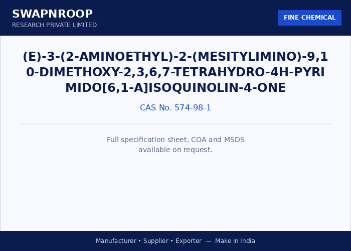 (E)-3-(2-Aminoethyl)-2-(mesitylimino)-9,10-dimethoxy-2,3,6,7-tetrahydro-4H-pyrimido[6,1-a]isoquinolin-4-one