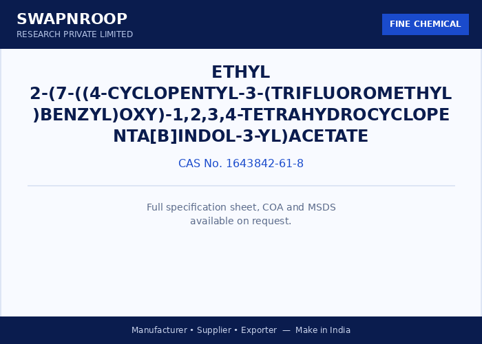Ethyl 2-(7-((4-cyclopentyl-3-(trifluoromethyl)benzyl)oxy)-1,2,3,4-tetrahydrocyclopenta[b]indol-3-yl)acetate