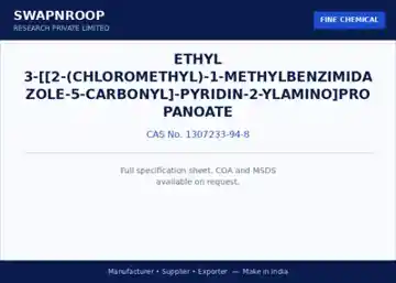 ethyl 3-[[2-(chloromethyl)-1-methylbenzimidazole-5-carbonyl]-pyridin-2-ylamino]propanoate (CAS 1307233-94-8) - manufacturer, supplier & exporter India - SRPL