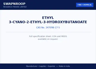 Ethyl 3-cyano-2-ethyl-3-hydroxybutanoate CAS 247098-17-5 - SRPL