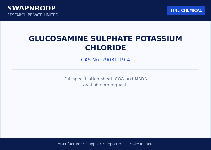 Glucosamine Sulphate Potassium Chloride