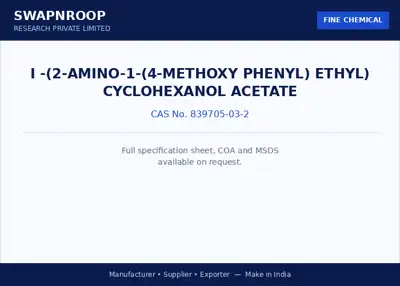 I -(2-amino-1-(4-Methoxy Phenyl) ethyl) Cyclohexanol Acetate CAS 839705-03-2 - SRPL