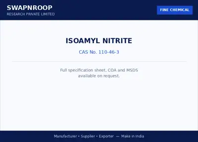 Isoamyl nitrite (CAS 110-46-3) - manufacturer, supplier & exporter India - SRPL