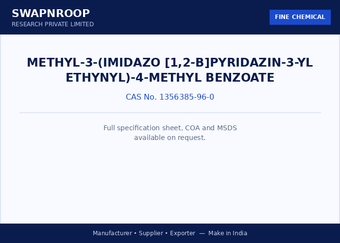 methyl-3-(Imidazo [1,2-b]pyridazin-3-yl ethynyl)-4-Methyl Benzoate