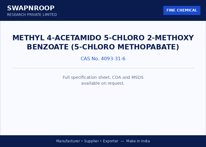Methyl 4-Acetamido 5-Chloro 2-Methoxy Benzoate (5-Chloro Methopabate)