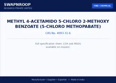 Methyl 4-Acetamido 5-Chloro 2-Methoxy Benzoate (5-Chloro Methopabate) CAS 4093-31-6 - SRPL