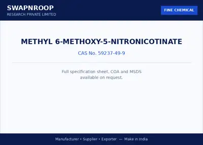 Methyl 6-methoxy-5-nitronicotinate (CAS 59237-49-9) - manufacturer, supplier & exporter India - SRPL