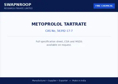 Metoprolol tartrate CAS 56392-17-7 - SRPL