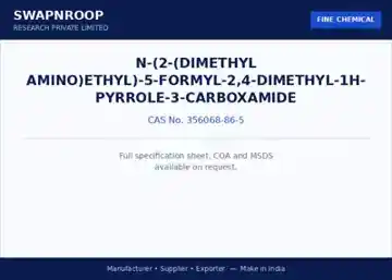 N-(2-(Dimethyl amino)ethyl)-5-formyl-2,4-dimethyl-1H-pyrrole-3-Carboxamide (CAS 356068-86-5) - manufacturer, supplier & exporter India - SRPL