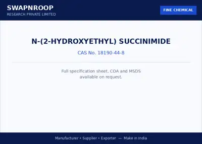 N-(2-Hydroxyethyl) succinimide (CAS 18190-44-8) - manufacturer, supplier & exporter India - SRPL