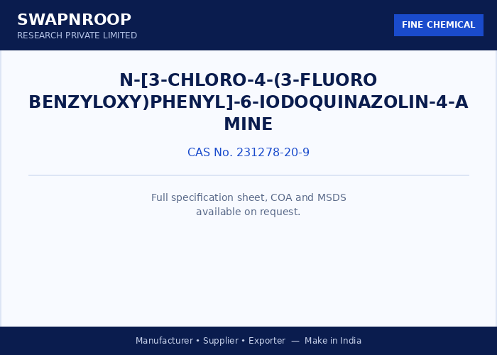 N-[3-chloro-4-(3-fluoro benzyloxy)phenyl]-6-iodoquinazolin-4-amine