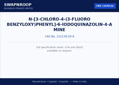 N-[3-chloro-4-(3-fluoro benzyloxy)phenyl]-6-iodoquinazolin-4-amine CAS 231278-20-9 - SRPL
