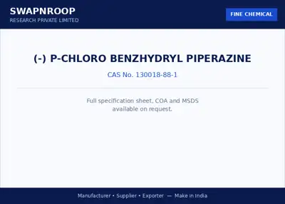 (-) p-Chloro benzhydryl piperazine CAS 130018-88-1 - SRPL