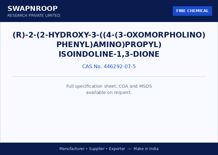 (R)-2-(2-Hydroxy-3-((4-(3-oxomorpholino)phenyl)amino)propyl) isoindoline-1,3-dione