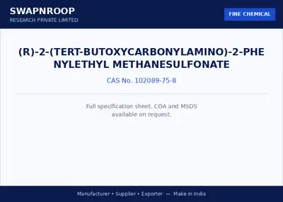 (R)-2-(tert-butoxycarbonylamino)-2-phenylethyl methanesulfonate CAS 102089-75-8 - SRPL