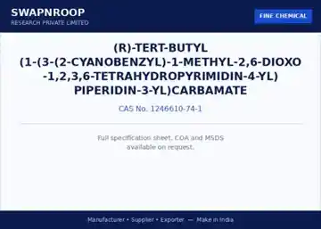 (R)-tert-butyl (1-(3-(2-cyanobenzyl)-1-methyl-2,6-dioxo-1,2,3,6-tetrahydropyrimidin-4-yl) piperidin-3-yl)carbamate CAS 1246610-74-1 - SRPL