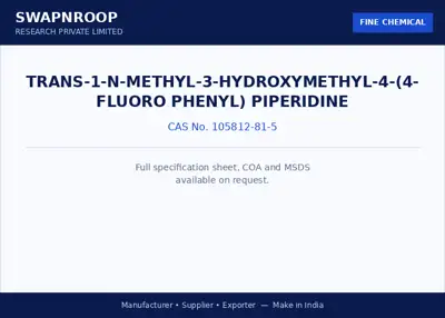 Trans-1-N-Methyl-3-Hydroxymethyl-4-(4-Fluoro Phenyl) Piperidine CAS 105812-81-5 - SRPL