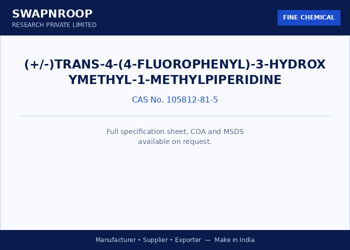 (+/-)trans-4-(4-Fluorophenyl)-3-hydroxymethyl-1-methylpiperidine